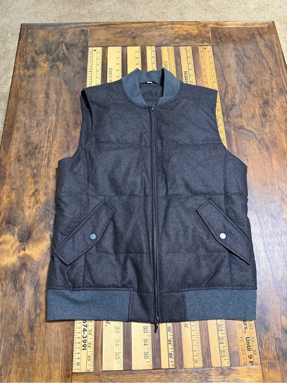 SUITSUPPLY Circular Wool Flannel Vest- Pure Wool